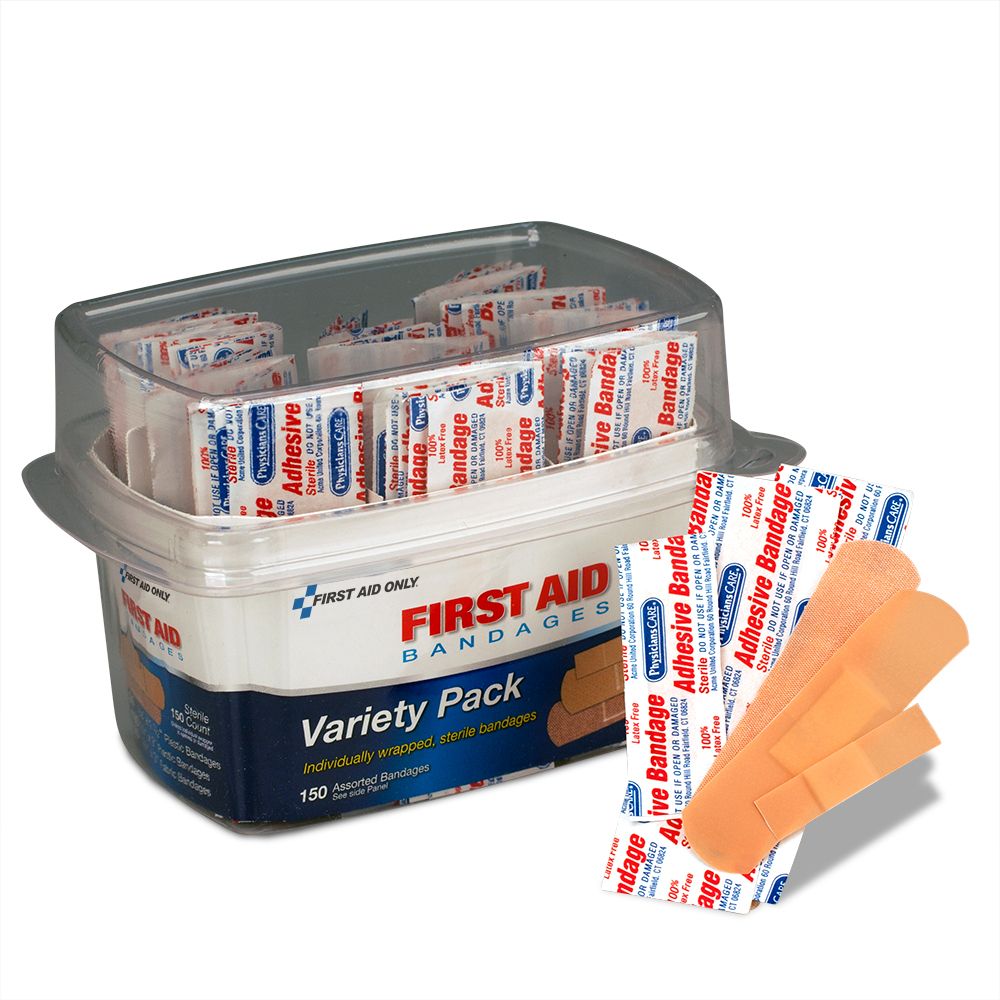 First Aid Only Assorted Bandage Box Kit 150 Bandage Box 6 Box Case 90095 First Aid Only Assorted Bandage Box Kit 150 Bandage Box 6 Box Case 90095
